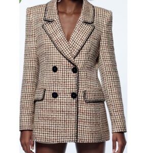 Autres filles tweeded down breast jackets  size medium beige red pink  white